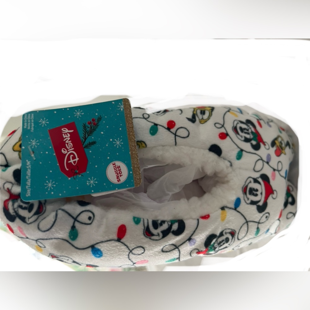 Disney Women's Slippers - White with Multicolor Design New